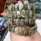 Grass Quartz Stone Beads Bracelet Gemstone Bangle