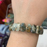 Grass Quartz Stone Beads Bracelet Natural Gemstone Jewelry Bangle