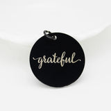 Grateful Charm Laser Engraved Stainless Steel Pendant