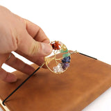 Peach Heart Elastic Rope Bookmark Gravel Life Tree Healthy Reiki Gift