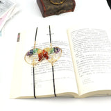 Peach Heart Elastic Rope Bookmark Gravel Life Tree Healthy Reiki Gift