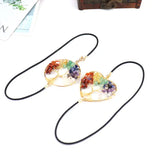 Peach Heart Elastic Rope Bookmark Gravel Life Tree Healthy Reiki Gift