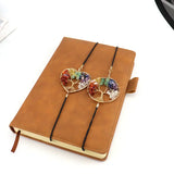 Peach Heart Elastic Rope Bookmark Gravel Life Tree Healthy Reiki Gift