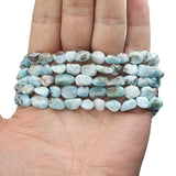 Irregular 7-10mm Larimar Gem Stone Beads 15'' Strand for Jewelry Making