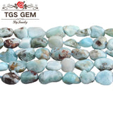 Irregular 7-10mm Larimar Gem Stone Beads 15'' Strand for Jewelry Making