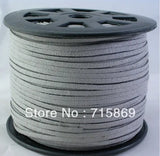 100yard 3mm x1.5mm Gray Faux Suede Leather Cord