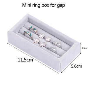 Gray/Black S/L Drawer Storage Organizer Box Divider Soft Gray Velvet Ring Case