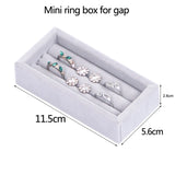 Gray/Black S/L Drawer Storage Organizer Box Divider Soft Gray Velvet Ring Case