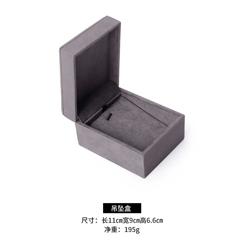 Gray Flannel Jewelry Velvet Packaging Case Bulk