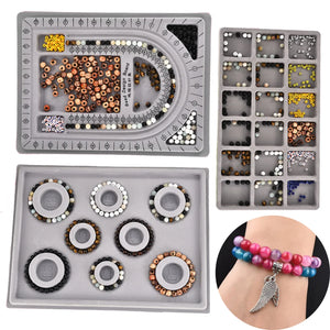 Gray Flocked Bead Board Bracelet Jewelry Tray Organizer