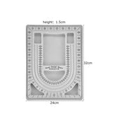 Gray Flocked Bead Board Bracelet Jewelry Tray Organizer