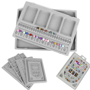 Gray Flocked Bead Board Bracelet Beading Organizer Tray Craft Jewelry Making