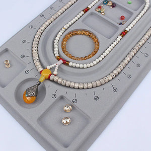 Flocked Bead Board Bracelet Necklace Organizer Tray
