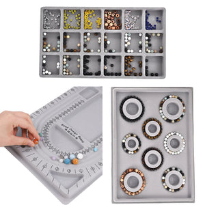 Gray Flocked Bead Board Jewelry Making Measuring Tool For DIY Bracelet Necklace