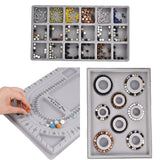 Gray Flocked Bead Board Jewelry Making Measuring Tool For DIY Bracelet Necklace