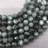 Gray Labradorite Bead 6-10mm Faceted Natural Stone DIY