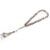 Gray Agate Stone Beads Bracelet 33 Rosary Tasbih Muslim Allah Muhammad