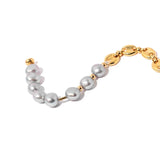 Gray Pearl Metal Texture Magnet Bracelet Women's