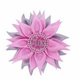 Gray Pink Ribbon Corsage Flower TLOD Pin Brooch Jewelry