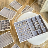 Soft Velvet Jewelry Tray Organizer Drawer Storage Display