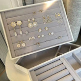 Soft Velvet Jewelry Tray Organizer Drawer Storage Display