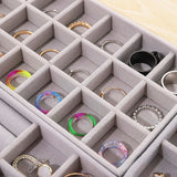 Soft Velvet Jewelry Tray Organizer Drawer Storage Display