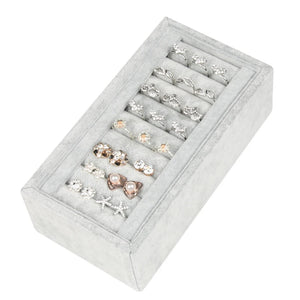 Velvet Jewelry Ring Display Box Holder Organizer Case 19.5cm*10.5cm*6.3cm