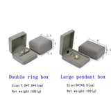 Gray Velvet Double Ring and Large Pendant Box Gift