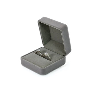 Gray Velvet Double Ring and Large Pendant Box Gift