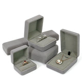 Gray Velvet Double Ring and Large Pendant Box Gift