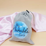 50 Gray Velvet Gift Bags 5x7cm-9x12cm Drawstring Pouches Jewelry Logo