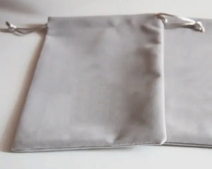 50 Gray Velvet Gift Bags 5x7cm-9x12cm Drawstring Pouches Jewelry Logo