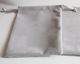 50 Gray Velvet Gift Bags 5x7cm-9x12cm Drawstring Pouches Jewelry Logo