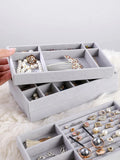Gray Velvet Suede Earrings Organizer Jewelry Display Stand Holder Rack