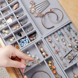 Gray Velvet Suede Earrings Organizer Jewelry Display Stand Holder Rack