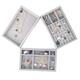 Gray Velvet Suede Earrings Organizer Jewelry Display Stand Holder Rack