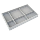 Gray Velvet Suede Earrings Organizer Jewelry Display Stand Holder Rack