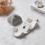 Gray Double Open Jewelry Box Wedding Ring Box Birthday Surprise Case