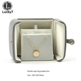 Gray Double Open Jewelry Box Wedding Ring Box