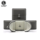 Gray Double Open Jewelry Box Wedding Ring Box