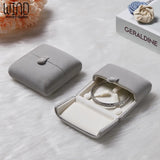 Gray Double Open Jewelry Box Wedding Ring Box Birthday Surprise Case
