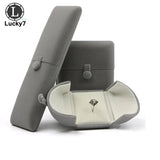 Gray Double Open Jewelry Box Wedding Ring Box
