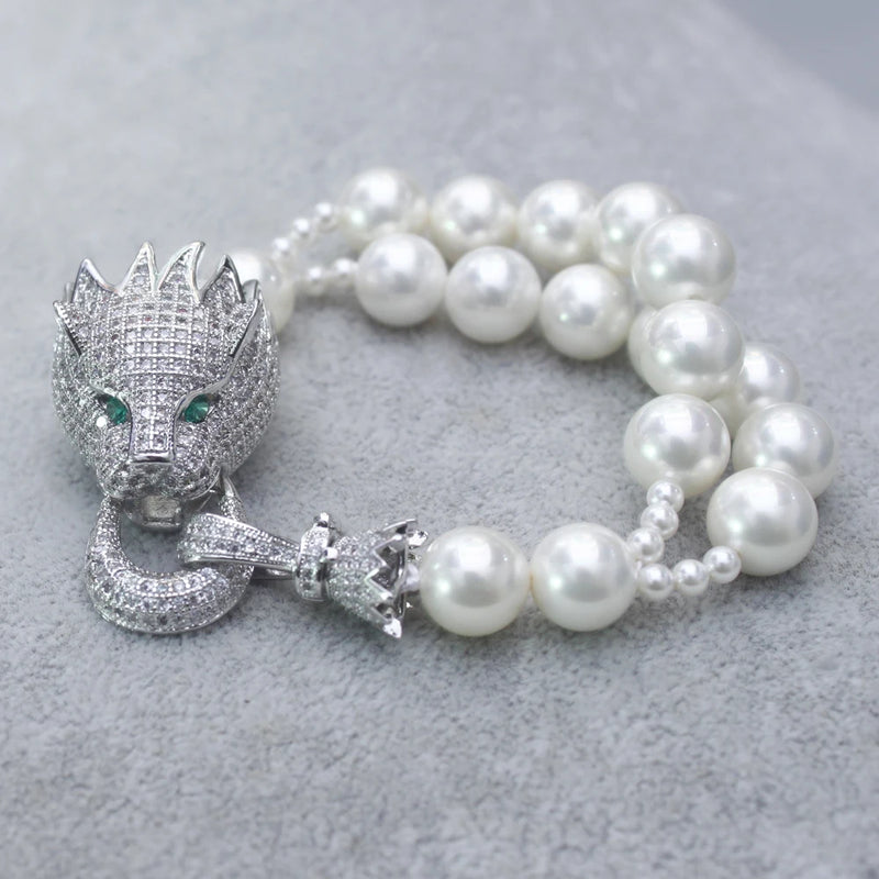 Leopard Shell Pearl Strand Bracelet for Sister