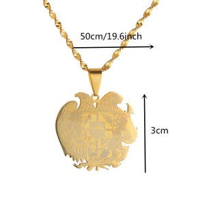 Armenian Eagle Pendant Necklace Coat Of Arms Jewelry