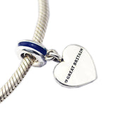 GB Flag Dangle 925 Silver Charm for Bracelet & Choker