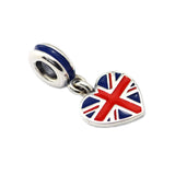 GB Flag Dangle 925 Silver Charm for Bracelet & Choker