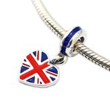 GB Flag Dangle 925 Silver Charm for Bracelet & Choker
