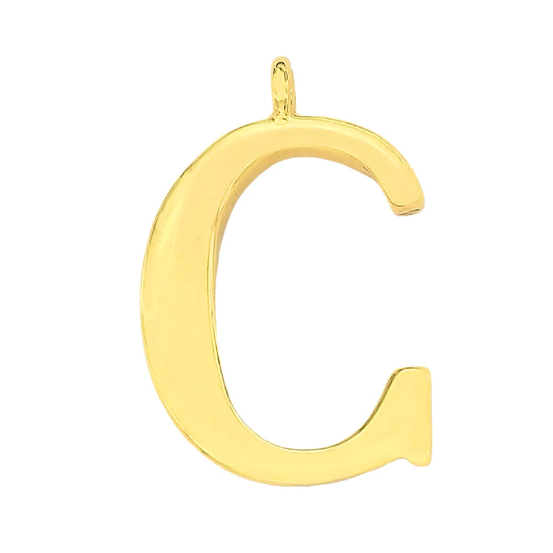 Alloy Metal Polish A-Z Alphabet Letters Pendants C Charms