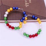 Large Pearl Masonic Eastern Star Earrings