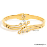 18K Plated Stainless Steel Curved Cuff Bracelet Bangles for Women
